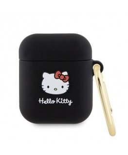 Hello Kitty HKA23DKHSK Airpods 1|2 cover czarny|black Silicone 3
