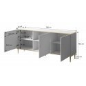 Cama GLAMOUR chest 180x40x75.5 cm black matt + gold