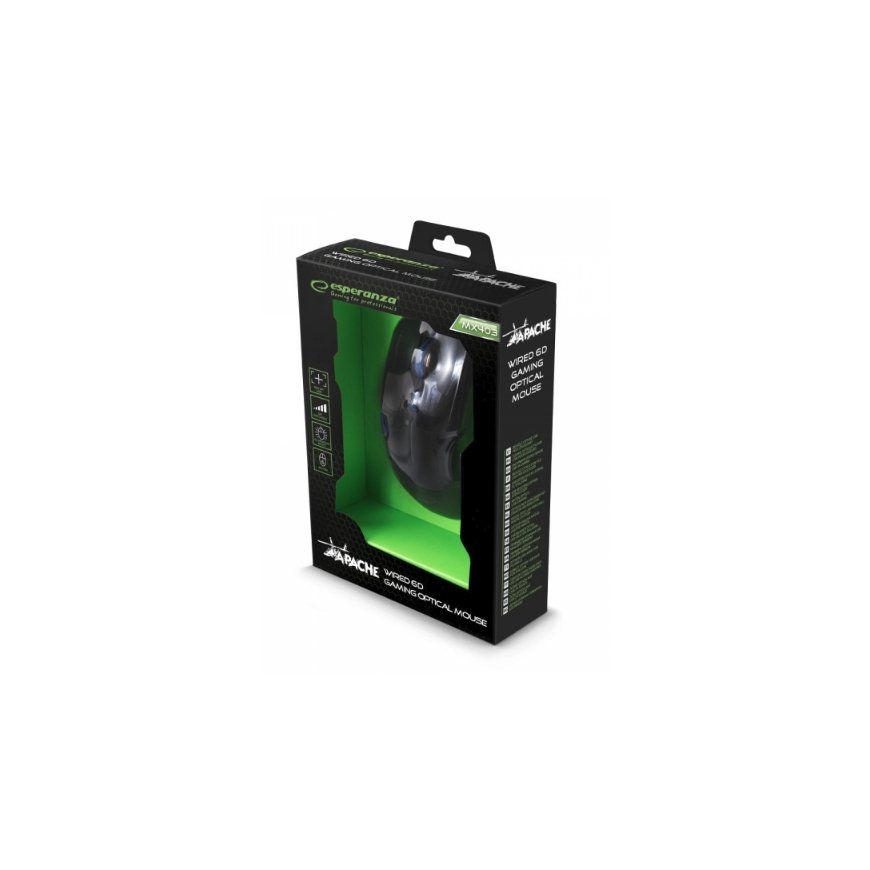 Esperanza EGM403B kompiuterio pelė Dešinės rankos USB A tipo Optinis 2400 DPI – 4