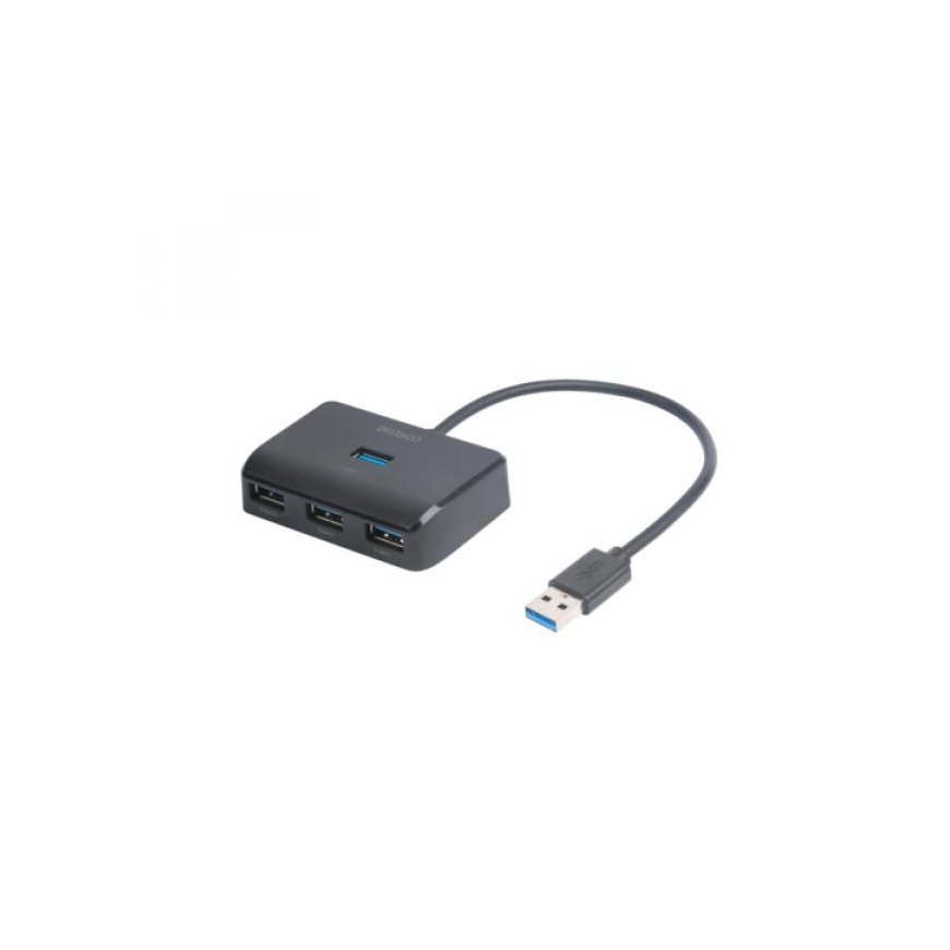 USB-A hub DELTACO, 5 Gbps, 4x USB-A, black / UH-735