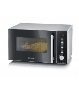 Severin MW 7773 mikroviļņu krāsns Novietojams uz galda Mikroviļņu krāsns ar grilu 20 L 800 W Sudrabs, Nerūsējošs tērauds