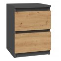 Topeshop M2 ANTRACYT/ARTISAN ночной/прикроватный столик Прикроватная тумбочка 2 ящик(и) Антрацит, Ду Topeshop M2 ANTRACYT/ARTISAN ночной/прикроватный столик Прикроватная тумбочка 2 ящик(и) Антрацит, Ду