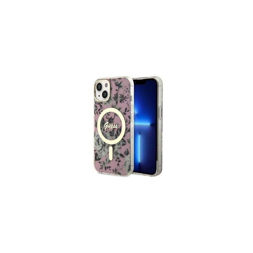 Guess GUHMP14MHCFWSP iPhone 14 Plus 6.7" różowy|pink hardcase Fl
