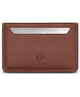 Woolnut Leather Card Holder -korttikotelo, konjakki