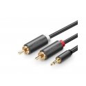 Ugreen 10512 аудио кабель 3 m 2 x RCA 3,5 мм Черный