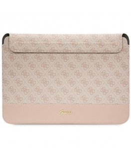 Guess Sleeve GUCS14PS4SGP 14" pink|pink 4G Stripe Metal Logo
