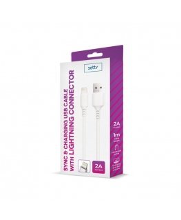 Setty cable USB - Lightning 1,0 m 2A white NEW