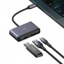 USAMS Adapter HUB 5w1 USB 2.0|USB 3.0| USB-C|TF|SD szary|dark gr USAMS Adapter HUB 5w1 USB 2.0|USB 3.0| USB-C|TF|SD szary|dark gr