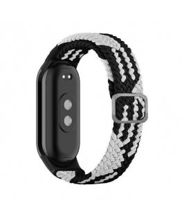 Beline pasek Mi Band 8 Textile czarno|biały black|white