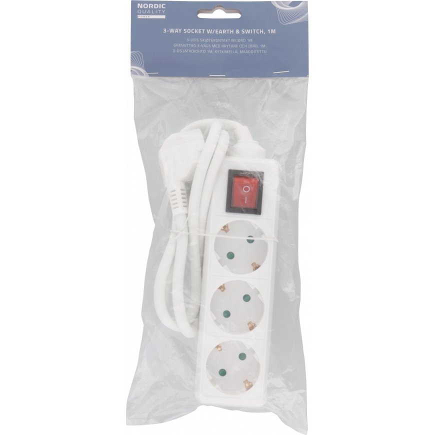 Deltaco 3-way socket NORDIC QUALITY with