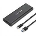 Qoltec 50312 tallennusaseman kotelo SSD-kotelo Musta M.2