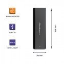 Qoltec 50312 cieto disku uzglabāšanas sistēma SSD diska korpuss Melns M.2