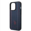 U.S. Polo PU Leather Stitched Lines Case for iPhone 14 Pro Navy U.S. Polo PU Leather Stitched Lines Case for iPhone 14 Pro Navy