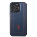 U.S. Polo PU Leather Stitched Lines Case for iPhone 14 Pro Navy U.S. Polo PU Leather Stitched Lines Case for iPhone 14 Pro Navy