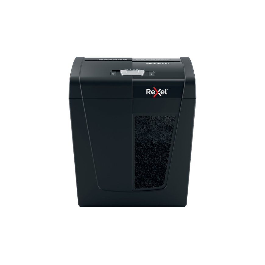 Rexel Secure X10 papīra smalcinātājs Krusteniskā smalcināšana 70 dB Melns
