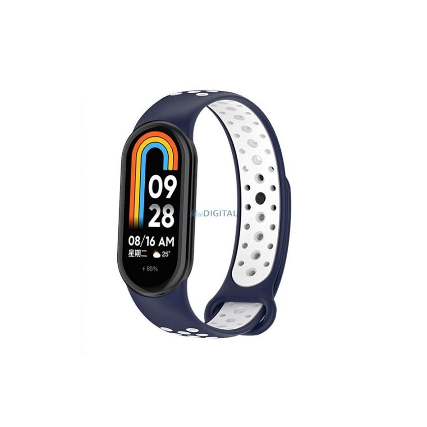 Beline pasek Mi Band 8 design niebiesko-biały |blue-white – 2