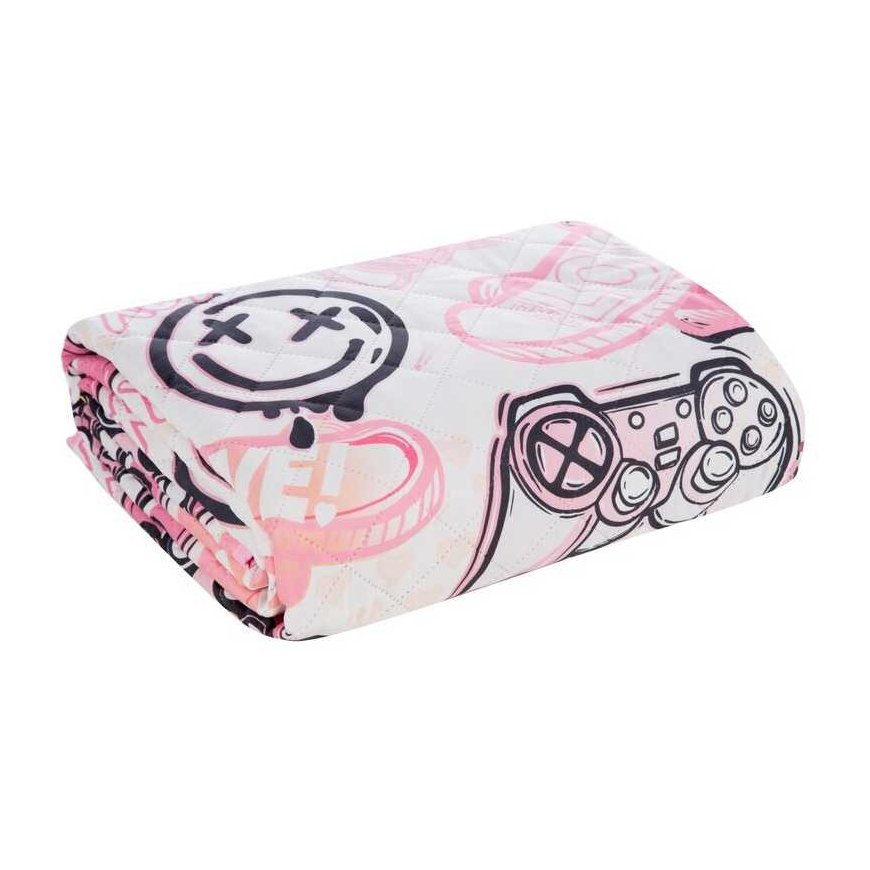 Eurofirany D91/N/KID/17 170X210 B+PINK+SILVER Bed cover – 4
