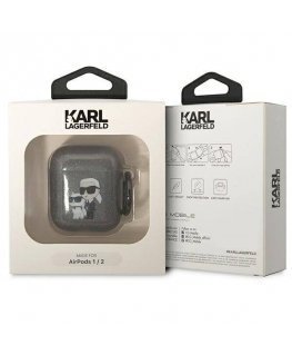 Karl Lagerfeld KLA2HNKCTGK Airpods 1|2 cover czarny|black Gliter