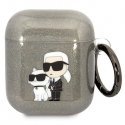 Karl Lagerfeld KLA2HNKCTGK Airpods 1|2 cover czarny|black Gliter Karl Lagerfeld KLA2HNKCTGK Airpods 1|2 cover czarny|black Gliter