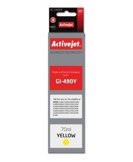 Activejet AC-G490Y rašalas (pakaitalas Canon GI-490Y Supreme 70 ml geltonas)