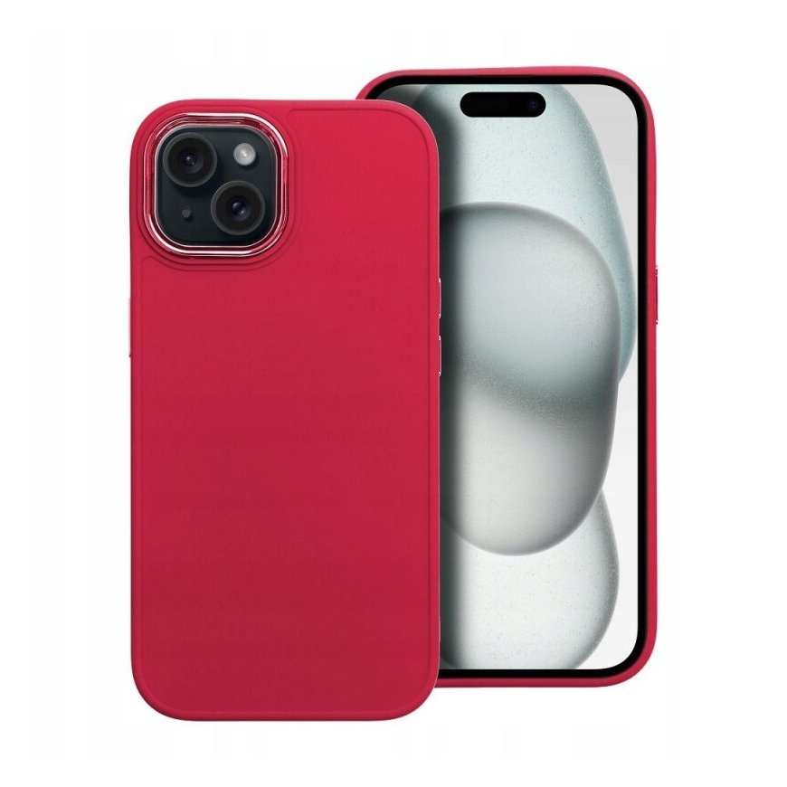 Fusion Frame back case silicone for Apple Iphone 15 Plus purple