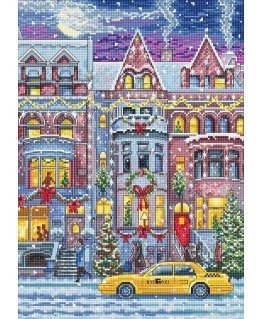 luca S Siuvinėjimo kryželiu rinkinys "Winter Townhouse" 21x30cm SLETIL8076