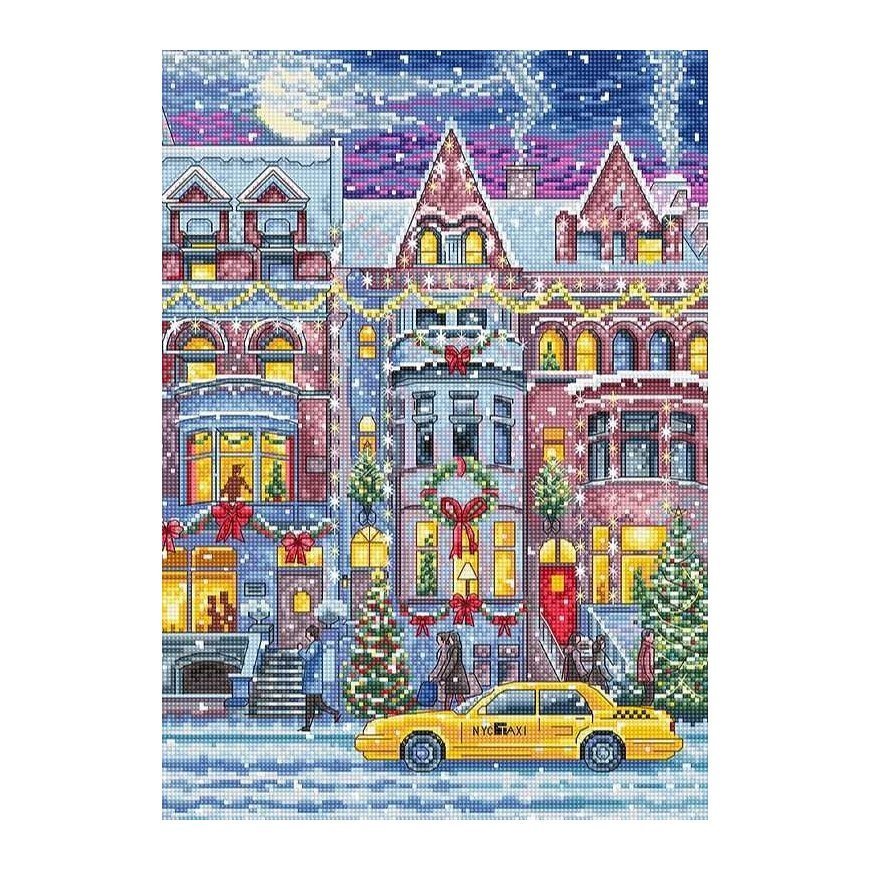 luca S Cross stitch kit "Winter Townhouse" 21x30cm SLETIL8076
