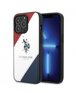U.S. Polo PU Leather Double Horse Case for iPhone 14 Pro Max Red