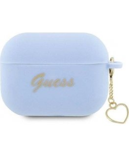 Guess GUAP2LSCHSB AirPods Pro 2 dangtelis mėlynas/mėlynas Silikono žavesio širdies kolekcija