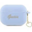 Guess GUAP2LSCHSB AirPods Pro 2 Cover Blue/Blue Silicone Charm Heart Collection