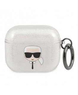 Karl Lagerfeld case for AirPods 3 KLA3UKHGS silver Glitter Karl`
