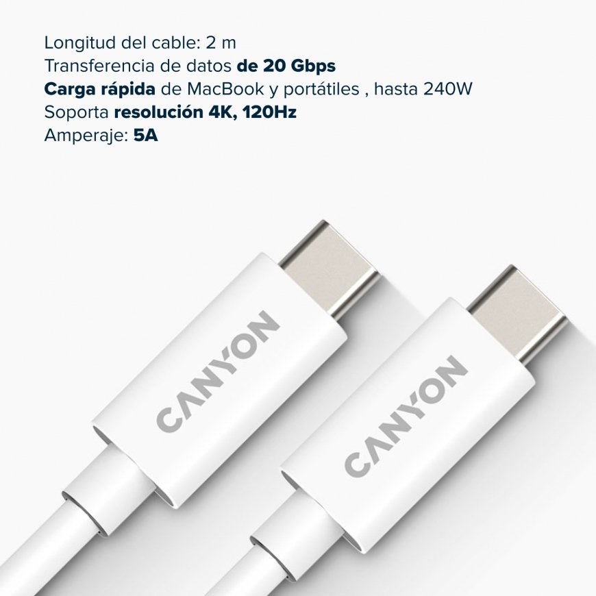 Canyon UC-42 cable U4-CC-5A2M-E USB4 TYPE-C to TYPE-C WHT – 2