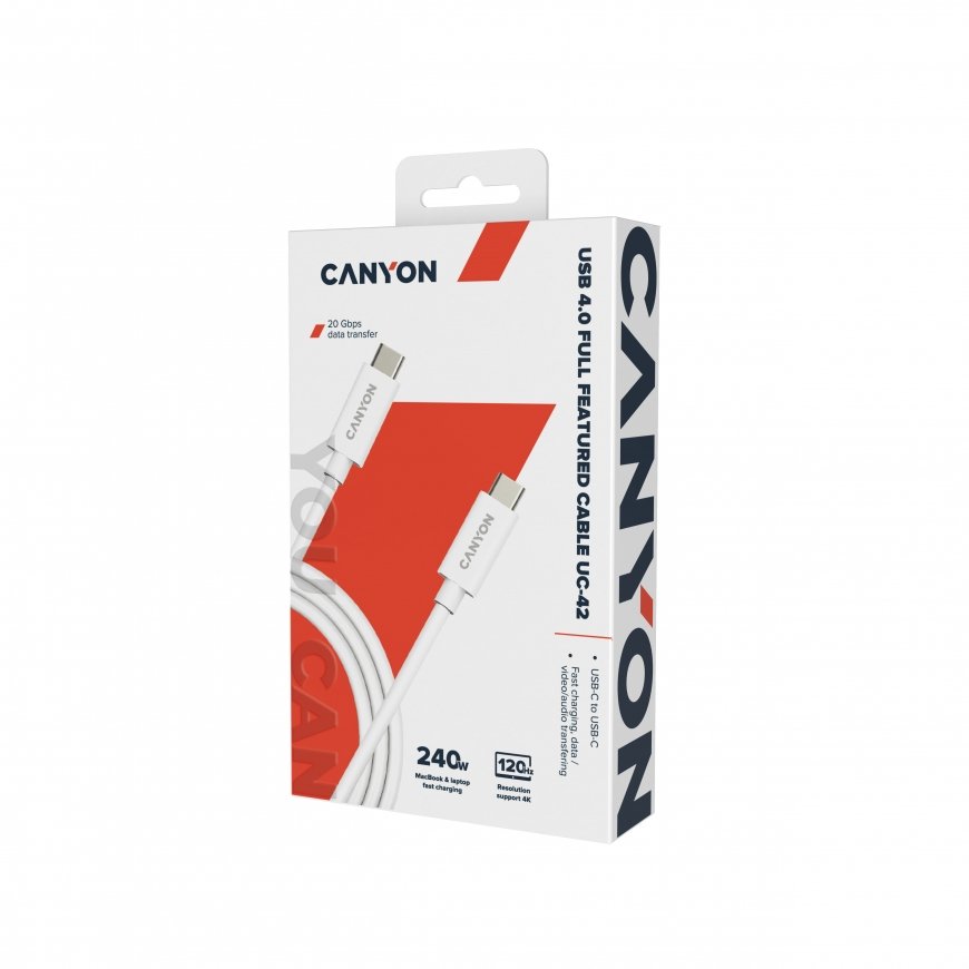 Canyon UC-42 cable U4-CC-5A2M-E USB4 TYPE-C to TYPE-C WHT – 3