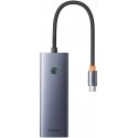 Hub 7in1 Baseus UltraJoy, USB-C - HDMI, 3xUSB 3.0, PD, SD/TF (pilkas) Hub 7in1 Baseus UltraJoy, USB-C - HDMI, 3xUSB 3.0, PD, SD/TF (pilkas)