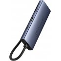 Hub 7in1 Baseus UltraJoy, USB-C - HDMI, 3xUSB 3.0, PD, SD/TF (pilkas) Hub 7in1 Baseus UltraJoy, USB-C - HDMI, 3xUSB 3.0, PD, SD/TF (pilkas)