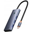 Hub 7in1 Baseus UltraJoy, USB-C - HDMI, 3xUSB 3.0, PD, SD/TF (grey) Hub 7in1 Baseus UltraJoy, USB-C - HDMI, 3xUSB 3.0, PD, SD/TF (grey)