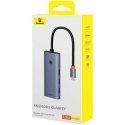 Hub 7in1 Baseus UltraJoy, USB-C - HDMI, 3xUSB 3.0, PD, SD/TF (grey) Hub 7in1 Baseus UltraJoy, USB-C - HDMI, 3xUSB 3.0, PD, SD/TF (grey)