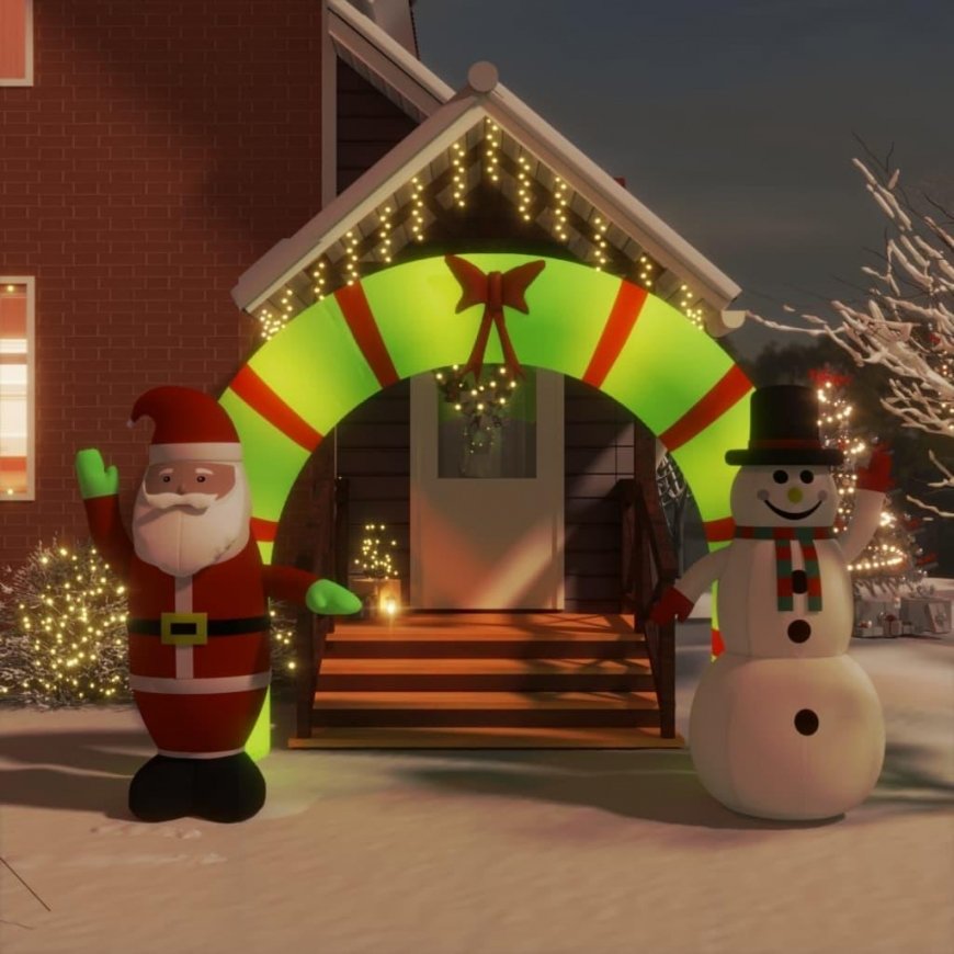 Inflatable Christmas decoration arch with LED lights, 270cm