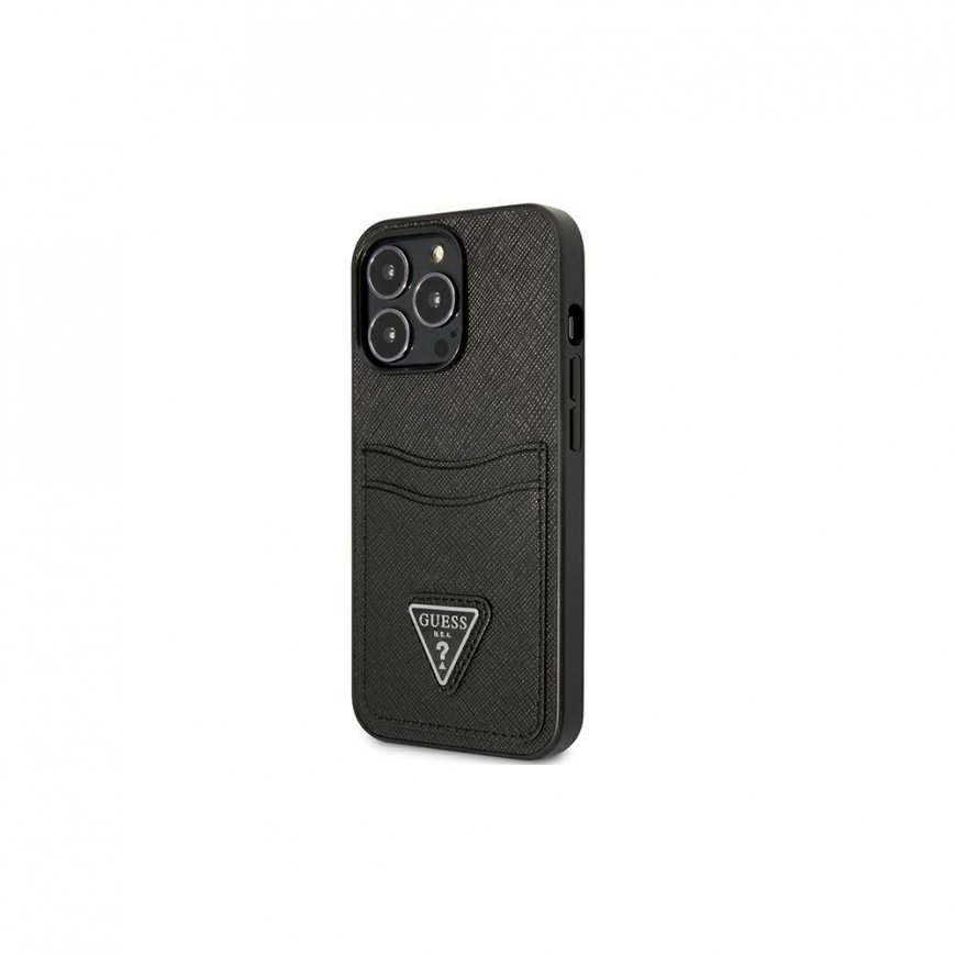 Guess 4G Saffiano Double Card Case for iPhone 13 Pro Brown
