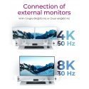 ICY BOX IB-HUB801-TB4 Thunderbolt 4 40000 Mbit/ai Antracitas, Juoda ICY BOX IB-HUB801-TB4 Thunderbolt 4 40000 Mbit/ai Antracitas, Juoda