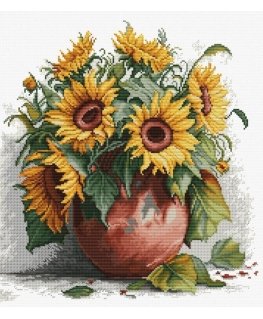 luca S Suskaičiuotas siuvinėjimo kryželiu rinkinys "The Sunflowers" 28x30cm SB7021