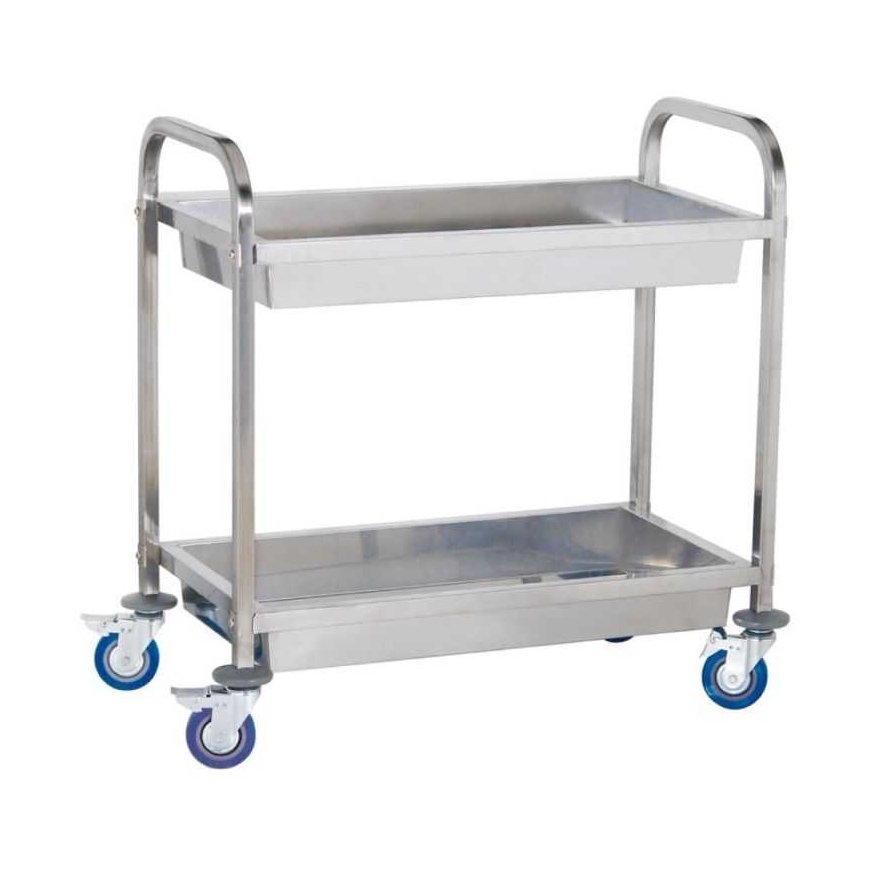 Royal Catering Steel waiter trolley with 2 shelves and deep shelves – 2