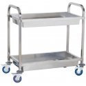 Royal Catering Steel waiter trolley with 2 shelves and deep shelves Royal Catering Steel waiter trolley with 2 shelves and deep shelves