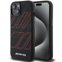 Mercedes AMG Silicone Large Diamond Pattern MagSafe Case for iPhone 15/14/13 - Black