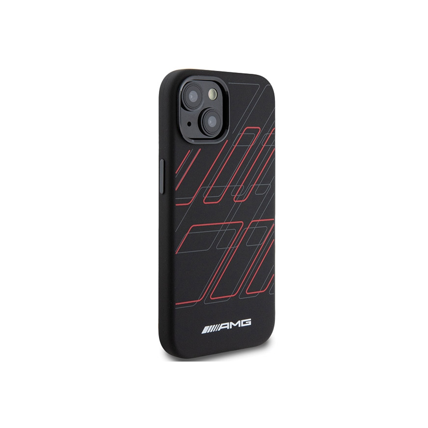 Mercedes AMG Silicone Large Diamond Pattern MagSafe Case for iPhone 15/14/13 - Black – 4