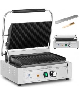 Royal Catering Ribbed electric contact grill 33 x 22 cm 2200 W