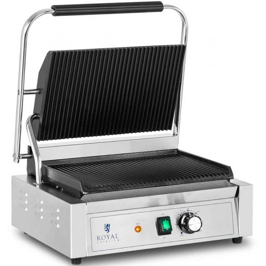 Royal Catering Briaunuotos elektrinės kontaktinės grotelės 33 x 22 cm 2200 W – 2