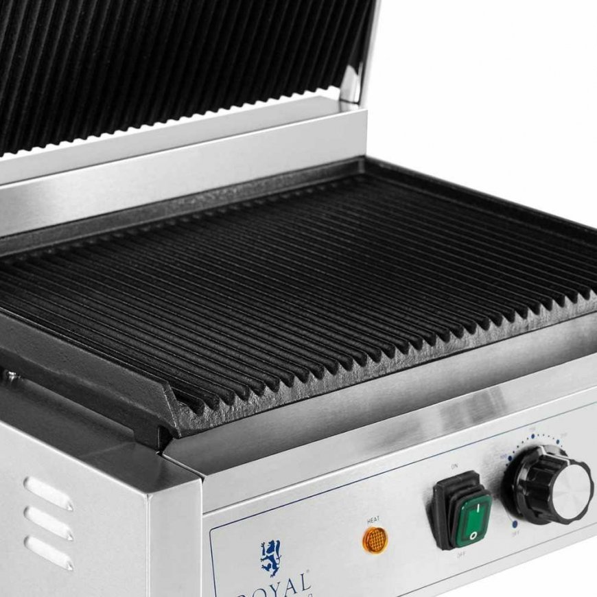 Royal Catering Ribbed electric contact grill 33 x 22 cm 2200 W – 3