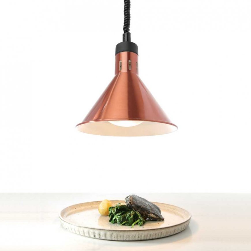 Hendi Food warming lamp - hanging conical copper 250W – 3