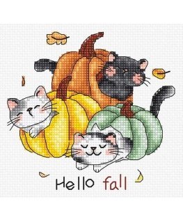 luca S Counted Cross Stitch Kit "Hello Fall" 12x12cm SLETIL8078